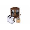 Image 1 : Collection of Antique Kitchen Items including a McGraw Toaster, Spice Rack, and a Coffee Grinder.inc