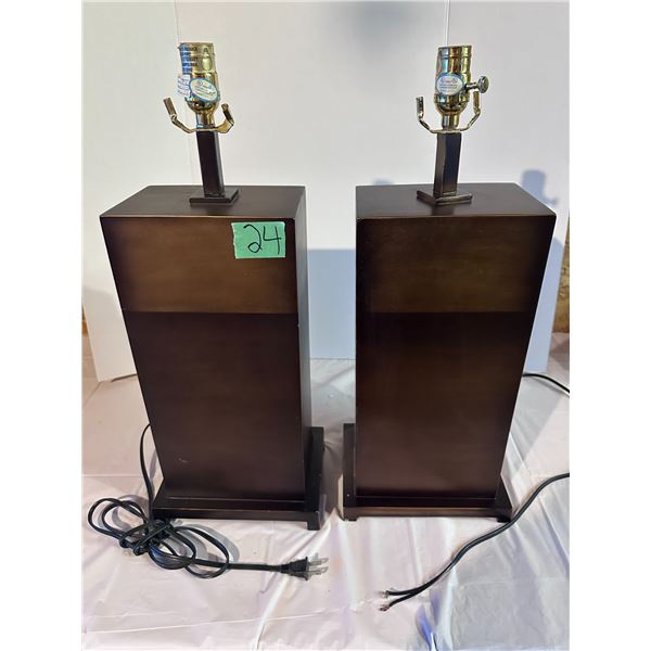 Vintage ceramic table lamps (wood look) no shades