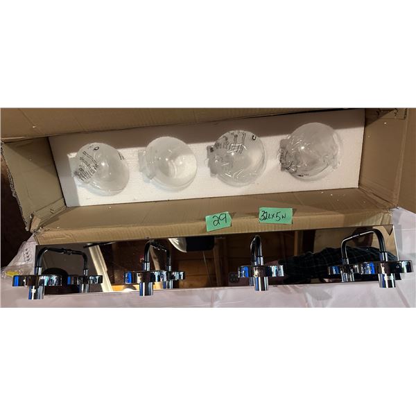 Bathroom light fixture with 4 lights