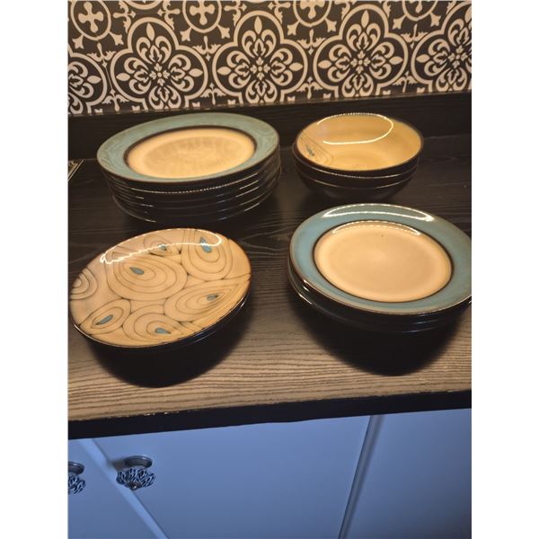 Pier 1 assorted plates and 4 cups