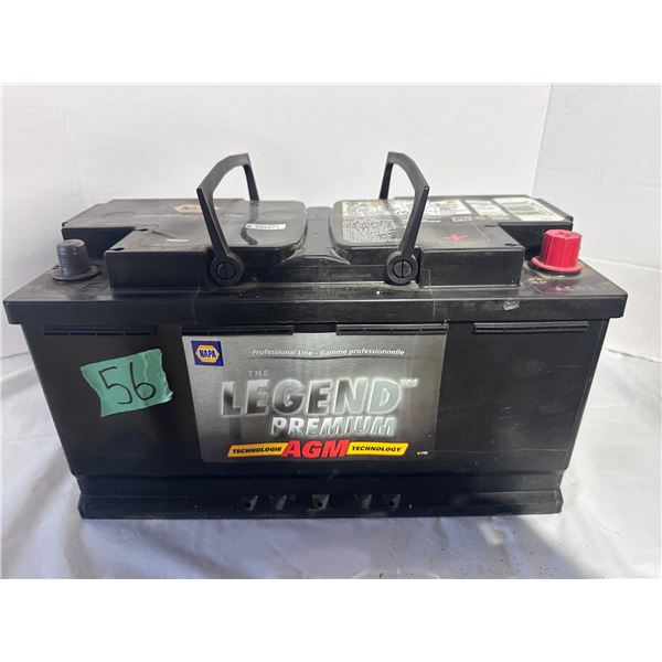 NAPA Legend premium AGM automotive battery, serial N 005271