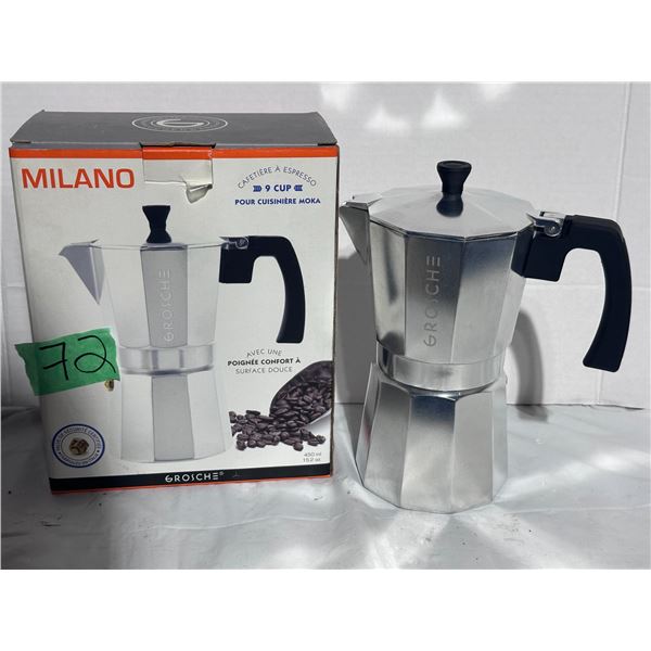 Milano brand 9 cup stove-top espresso maker