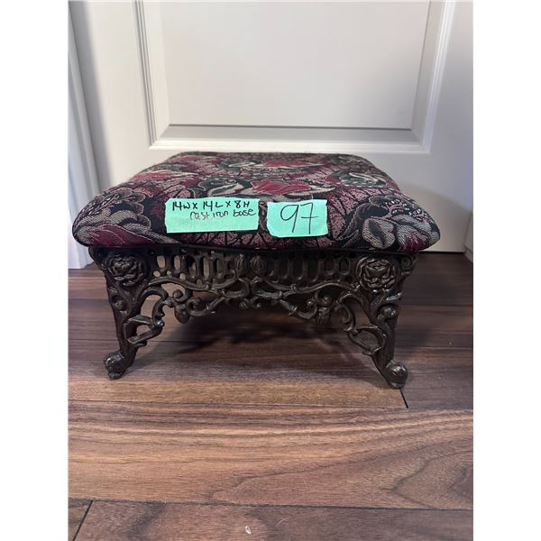 Cast iron based foot stool 14"W x 14"L x 8"H