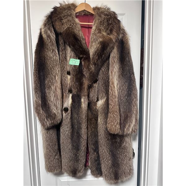Raccoon fur coat - Large size unisex