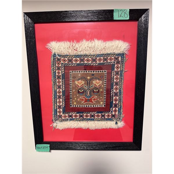 Framed turkish rug 19"W x 23"H