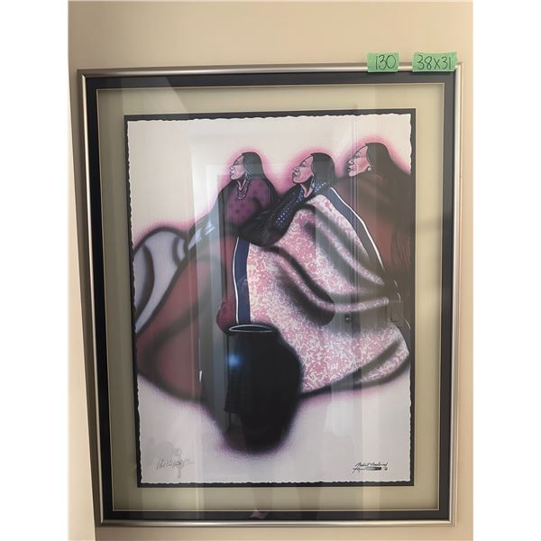 Framed print by Robert Redbird, numbered 180/350