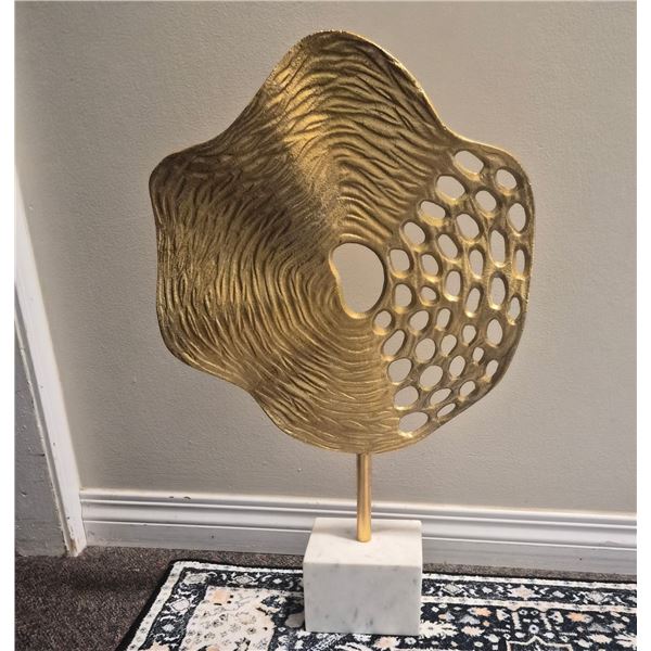 Brass sculpture with marble base - 22hX13w