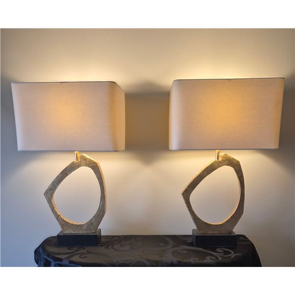 2 Table lamps - gold leaf