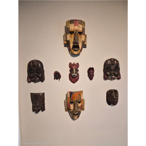 Collection of ornate wall masks