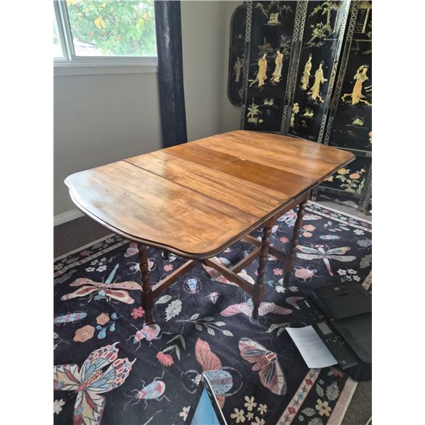 Walnut drop leaf table - 61wx21dx30h