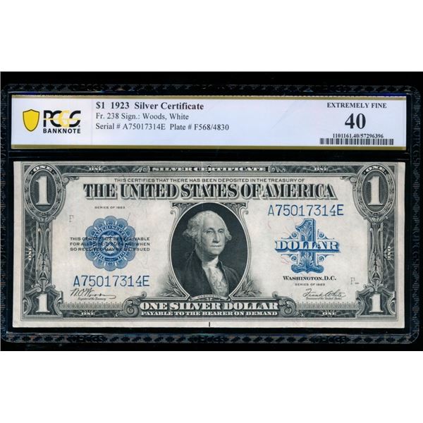 1923 $1 Silver Certificate PCGS 40