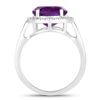Image 2 : Plated Rhodium 3.30ct Amethyst and Lab Diamond Ring