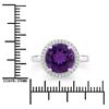 Image 5 : Plated Rhodium 3.30ct Amethyst and Lab Diamond Ring