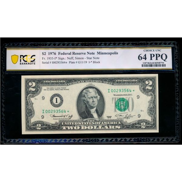 1976 $2 STAR Minneapolis FRN PCGS 64PPQ