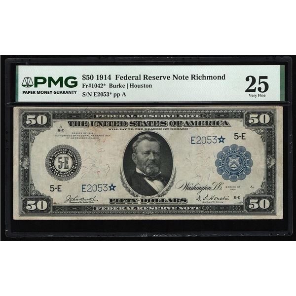 1914 $50 STAR Richmond FRN PMG 25