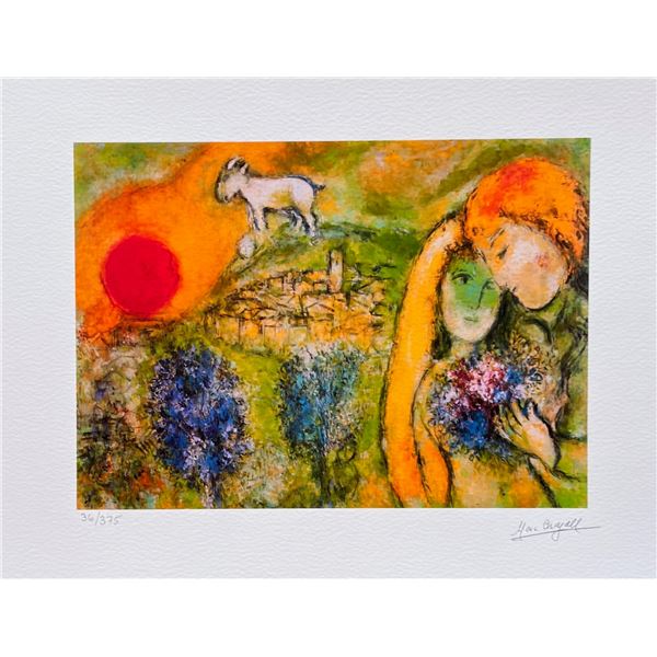 Marc Chagall LOVERS AT VENCE Facsimile Signed Limited Edition Giclee