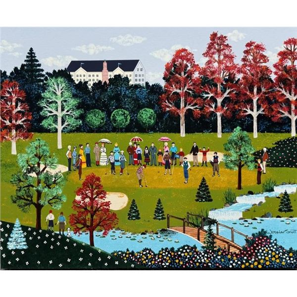 Jane Wooster Scott PUTT FOR THE GOLF CHAMPIONSHIP Hand Signed Serigraph