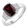 Image 1 : Plated Rhodium 2.40ct Garnet and Lab Diamond Ring