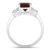 Image 2 : Plated Rhodium 2.40ct Garnet and Lab Diamond Ring