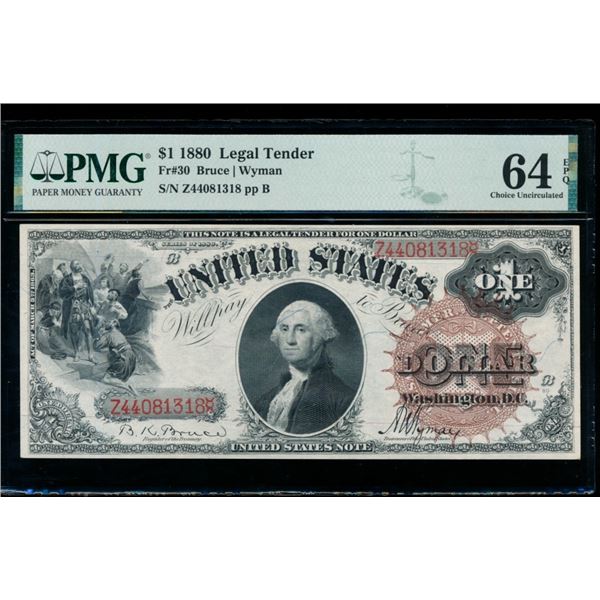 1880 $1 Legal Tender Note PMG 64EPQ