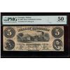 Image 1 : 1860 $5 Dalton GA Obsolete Note PMG 50