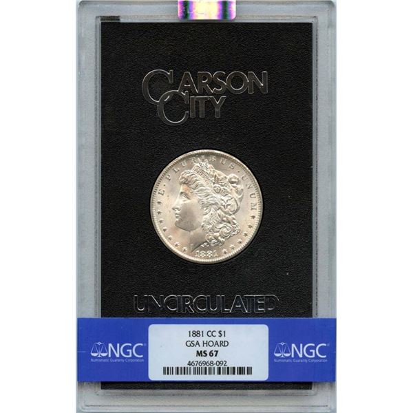 1881-CC $1 Morgan Silver Dollar NGC MS67