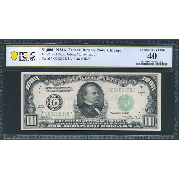 1934A $1000 Chicago FRN PCGS 40
