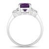 Image 2 : Plated Rhodium 1.45ct Amethyst and Lab Diamond Ring