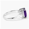 Image 3 : Plated Rhodium 1.45ct Amethyst and Lab Diamond Ring