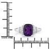 Image 4 : Plated Rhodium 1.45ct Amethyst and Lab Diamond Ring