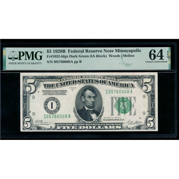 1928B $5 Minneapolis FRN PMG 64EPQ