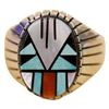 Image 1 : Ray Jack Navajo Sterling Multistone Inlay Ring