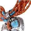 Image 6 : Navajo Coral Turquoise Sterling Bear Necklace