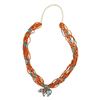 Image 7 : Navajo Coral Turquoise Sterling Bear Necklace