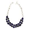 Image 1 : Sterling Silver Lapis Lazuli Choker Bib Necklace