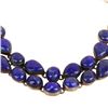 Image 2 : Sterling Silver Lapis Lazuli Choker Bib Necklace