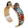 Image 1 : Simplicio Sterling Turquoise Coral Watch Cuff