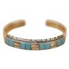 Image 1 : Signed L.L. Sterling Inlaid Turquoise Abalone Cuff