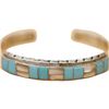 Image 2 : Signed L.L. Sterling Inlaid Turquoise Abalone Cuff