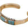 Image 3 : Signed L.L. Sterling Inlaid Turquoise Abalone Cuff
