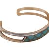 Image 4 : Signed MKL Zuni Sterling Inlaid Turquoise Cuff