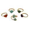 Image 3 : CLY Native American Sterling Inlay Heart Ring Lot