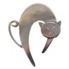 Image 1 : Signed Taxco Mano Sterling Figural Cat Brooch