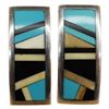 Image 3 : Native American Sterling Inlay Clip Earring Lot