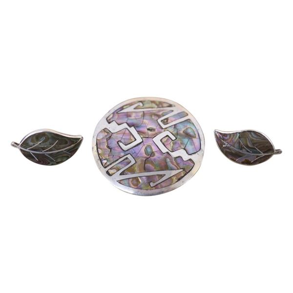 Sterling  Inlaid Abalone Jewelry Lot - Mexico