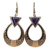 Image 4 : Abraham Begay Navajo Sterling Lapis Drop Earrings
