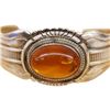Image 10 : Wes Craig Navajo Sterling Amber Cabochon Cuff