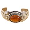 Image 1 : Wes Craig Navajo Sterling Amber Cabochon Cuff
