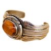 Image 2 : Wes Craig Navajo Sterling Amber Cabochon Cuff