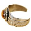 Image 3 : Wes Craig Navajo Sterling Amber Cabochon Cuff